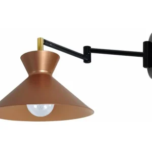 Étanche IP44 LEEDS - Applique articulé métal noir et cuivre