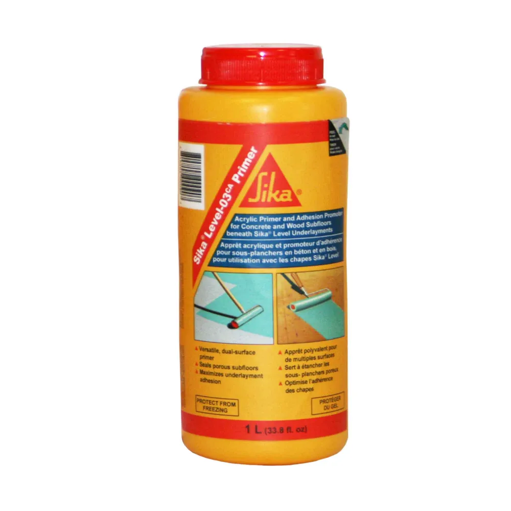 Apprêt acrylique et promoteur d'adhérence pour sous planchers Sika Level-03 Primer CA, 1 L couvrance optimale