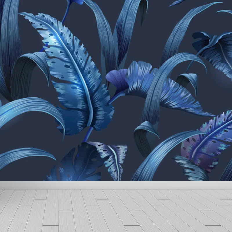 Autocollant Mural à motif de feuilles de couleur claire, imperméabilisant, Art Mural de pièce intérieure tropicale facile...