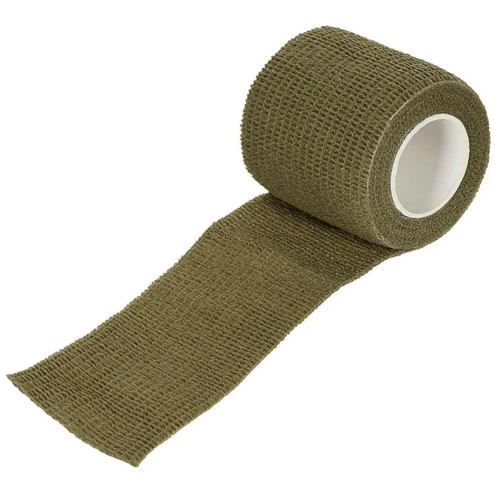 Murale Personnalisable MFH Camo Tape Tissu structurel élastique autocollant 5 cm x 4,5 m Olive