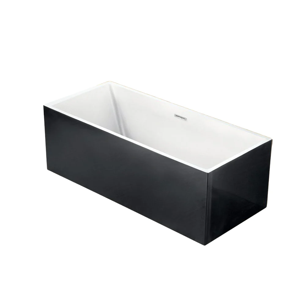 Baignoire autoportante Noir/Perle Dimensions (1700x750x575 mm) 67×30×23 po.