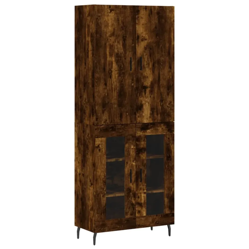Buffet bahut commode armoire meuble de rangement organisateur cuisine salle de séjour salon haut 69,5 x 34 x 180 cm bois d...