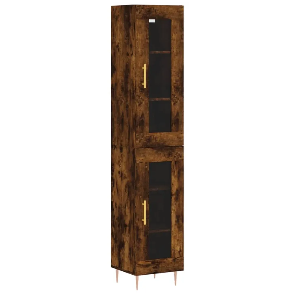 Buffet bahut commode armoire meuble de rangement organisateur cuisine salle de séjour salon haut 34,5 x 34 x 180 cm bois d...