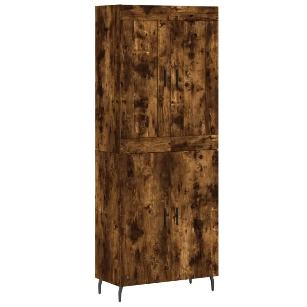 Buffet bahut commode armoire meuble de rangement organisateur cuisine salle de séjour salon haut 69,5 x 34 x 180 cm bois d...