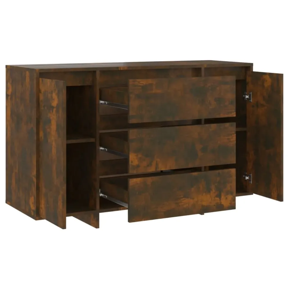 Buffet bahut commode armoire meuble de rangement organisateur cuisine salle de séjour salon avec 3 tiroirs 120 x 41 x 75 c...