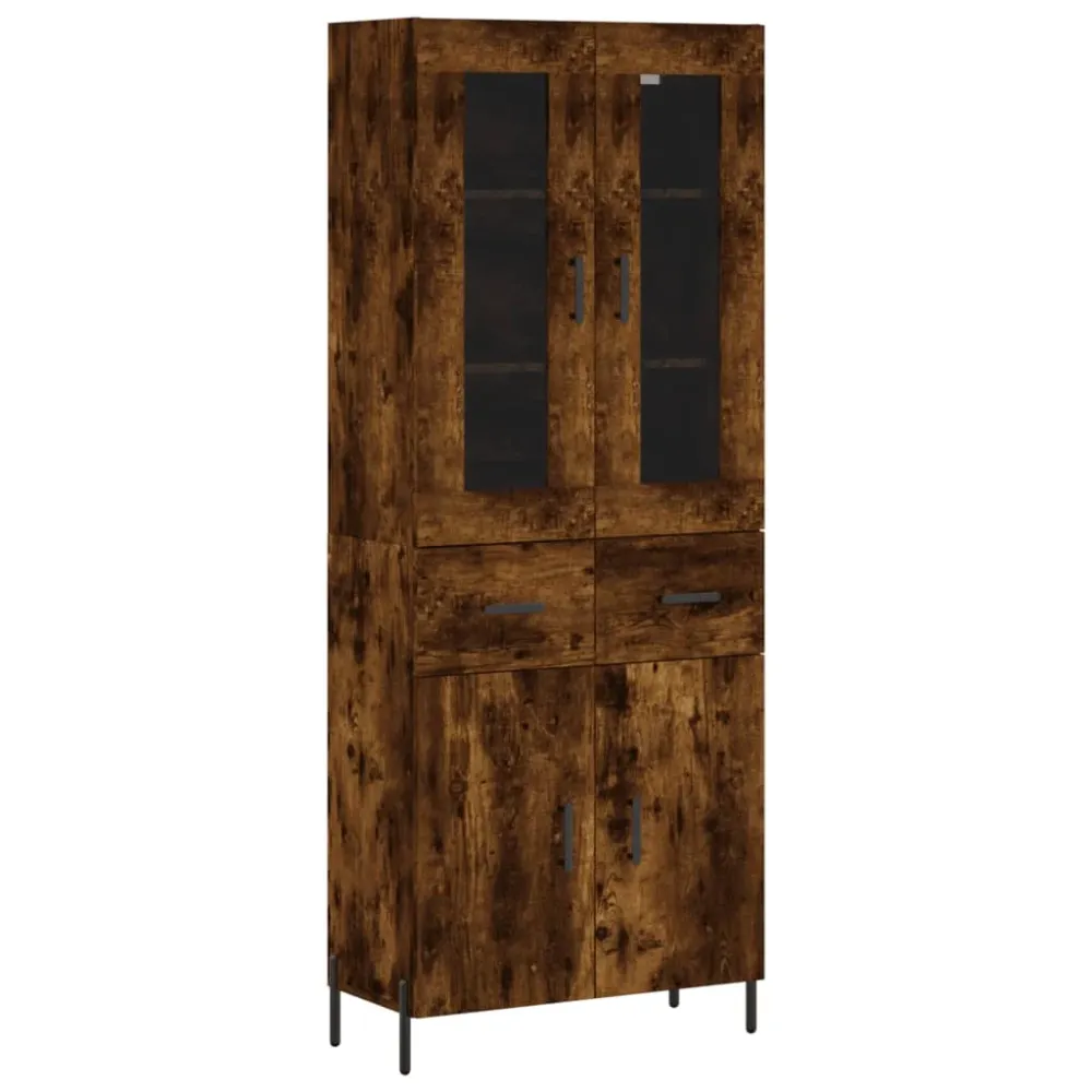 Buffet bahut commode armoire meuble de rangement organisateur cuisine salle de séjour salon haut 69,5 x 34 x 180 cm bois d...