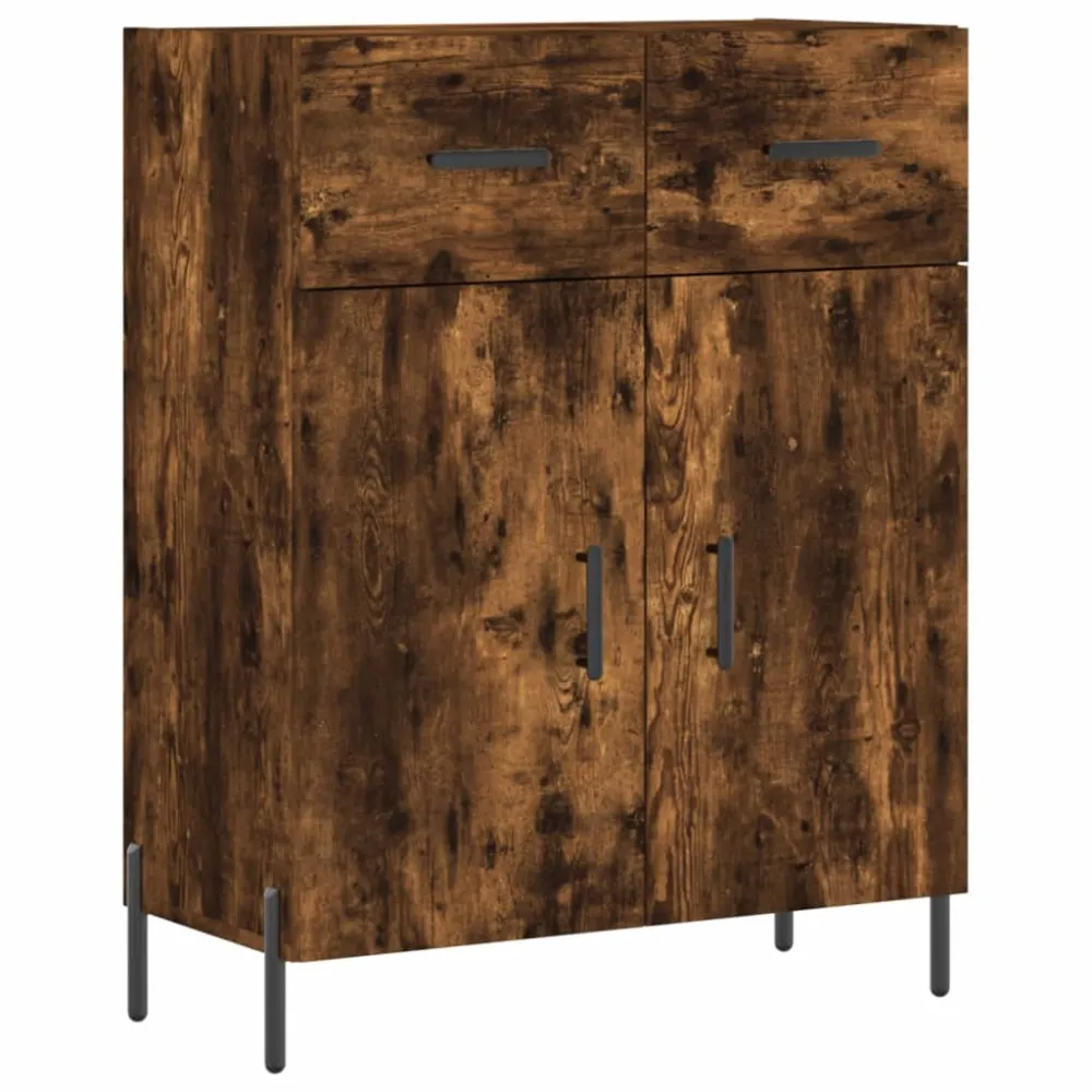 Buffet bahut commode armoire meuble de rangement organisateur cuisine salle de séjour salon haut 69,5 x 34 x 180 cm bois d...