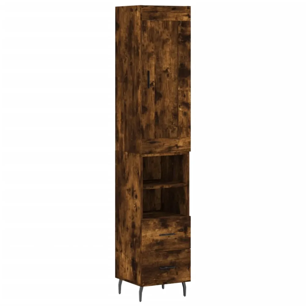 Buffet bahut commode armoire meuble de rangement organisateur cuisine salle de séjour salon haut 34,5 x 34 x 180 cm bois d...
