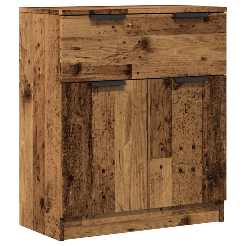 Buffet bahut commode armoire meuble de rangement organisateur cuisine salle de séjour salon vieux bois 60 x 30 x 70 cm boi...