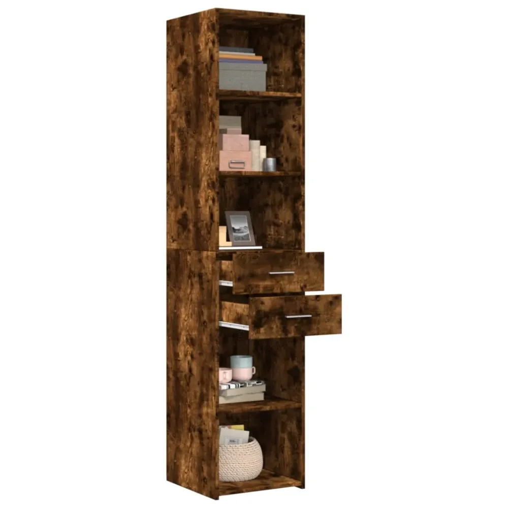 Buffet bahut commode armoire meuble de rangement organisateur cuisine salle de séjour salon haut 40 x 42,5 x 185 cm bois d...