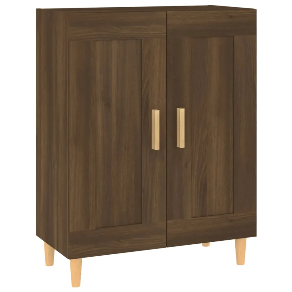 Buffet bahut commode armoire meuble de rangement organisateur cuisine salle de séjour salon 69,5 x 34 x 90 cm bois d'ingén...
