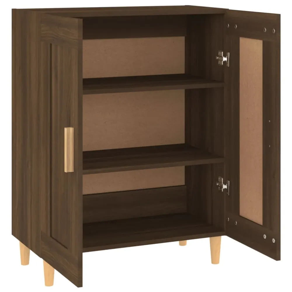 Buffet bahut commode armoire meuble de rangement organisateur cuisine salle de séjour salon 69,5 x 34 x 90 cm bois d'ingén...