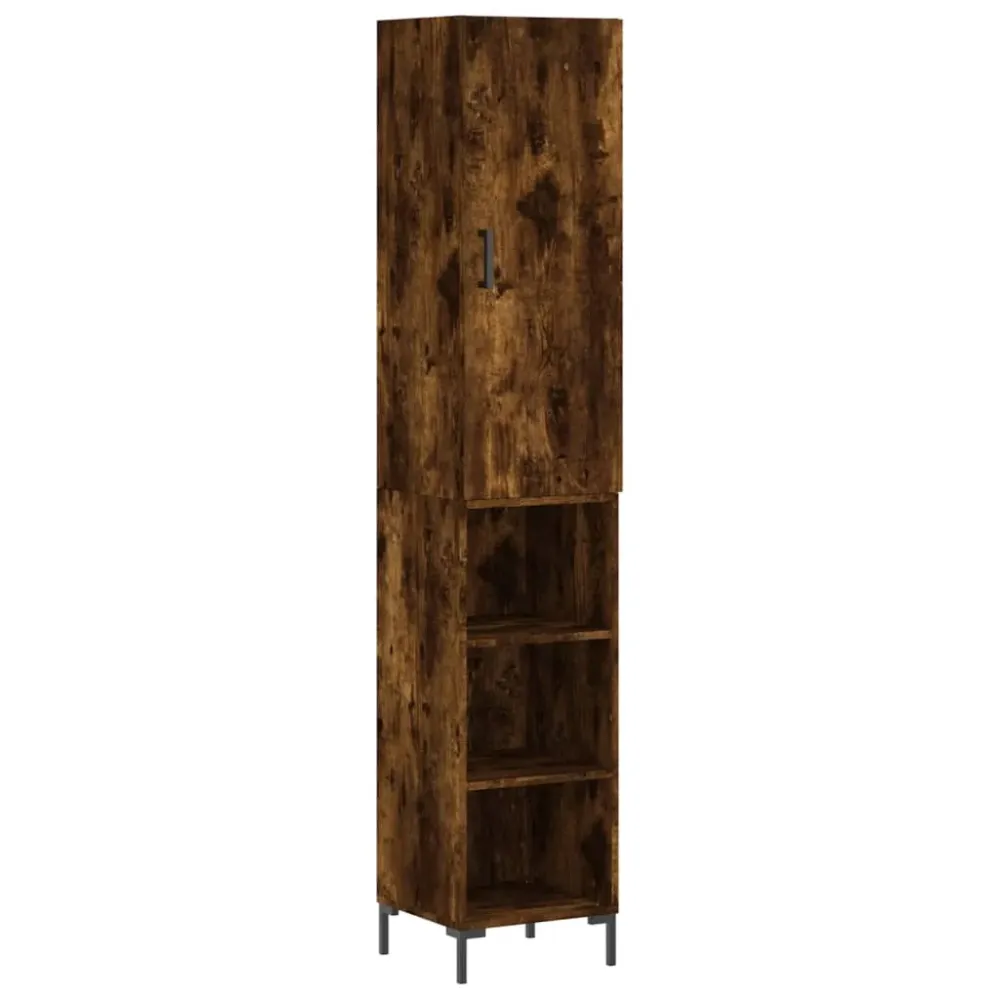 Buffet bahut commode armoire meuble de rangement organisateur cuisine salle de séjour salon haut 34,5 x 34 x 180 cm bois d...