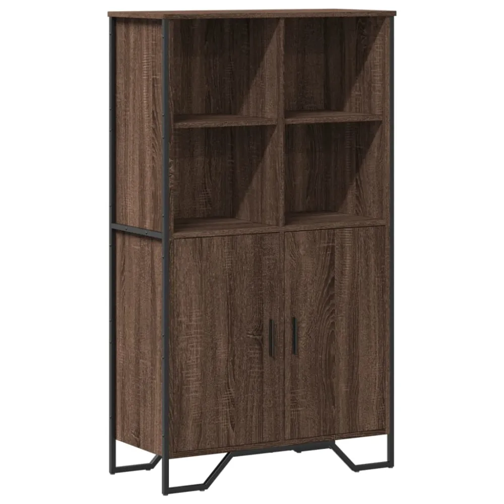 Buffet bahut commode armoire meuble de rangement organisateur cuisine salle de séjour salon haut 79,5 x 35,5 x 137,5 cm bo...