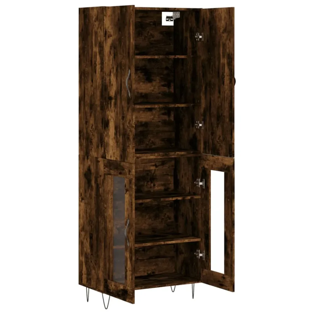 Buffet bahut commode armoire meuble de rangement organisateur cuisine salle de séjour salon haut 69,5 x 34 x 180 cm bois d...