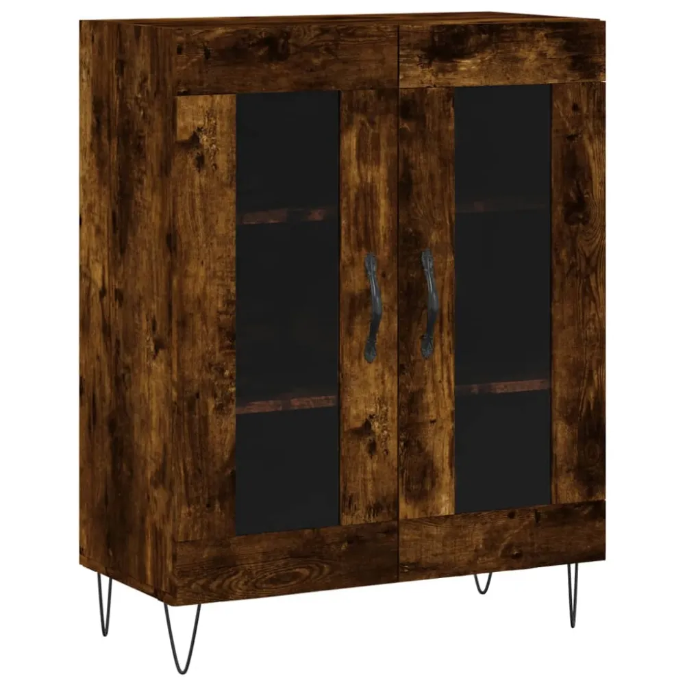 Buffet bahut commode armoire meuble de rangement organisateur cuisine salle de séjour salon haut 69,5 x 34 x 180 cm bois d...