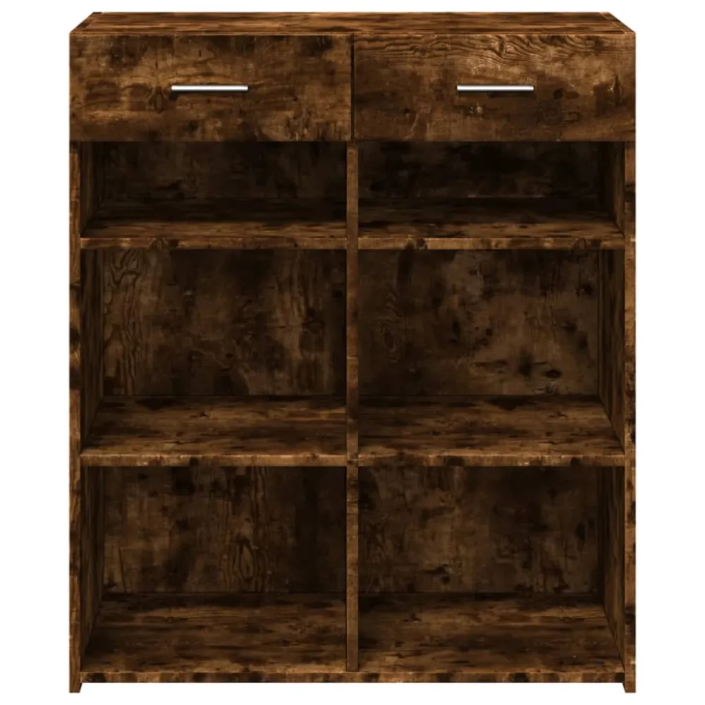 Buffet bahut commode armoire meuble de rangement organisateur cuisine salle de séjour salon 80 x 42,5 x 93 cm bois d'ingén...