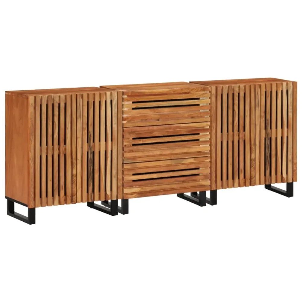 Buffet bahut commode armoire meuble de rangement organisateur cuisine salle de séjour salons 3 pcs 60 x 34 x 75 cm bois d'...