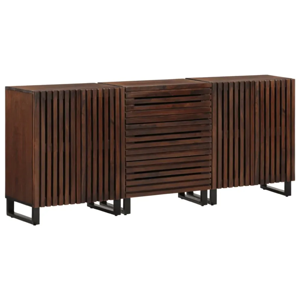 Buffet bahut commode armoire meuble de rangement organisateur cuisine salle de séjour salons 3 pcs 60 x 34 x 75 cm bois ma...