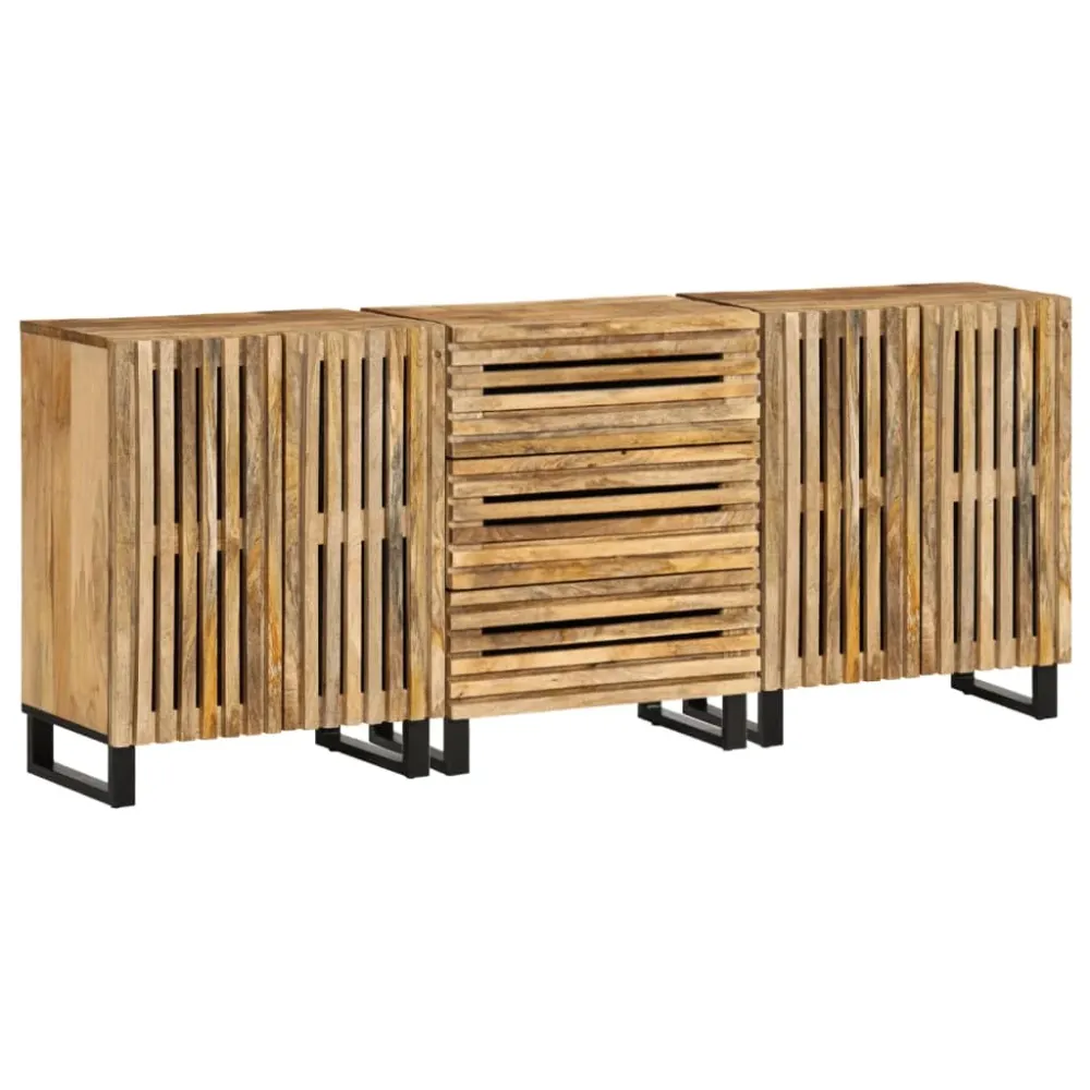 Buffet bahut commode armoire meuble de rangement organisateur cuisine salle de séjour salons 3 pcs 60 x 34 x 75 cm bois de...