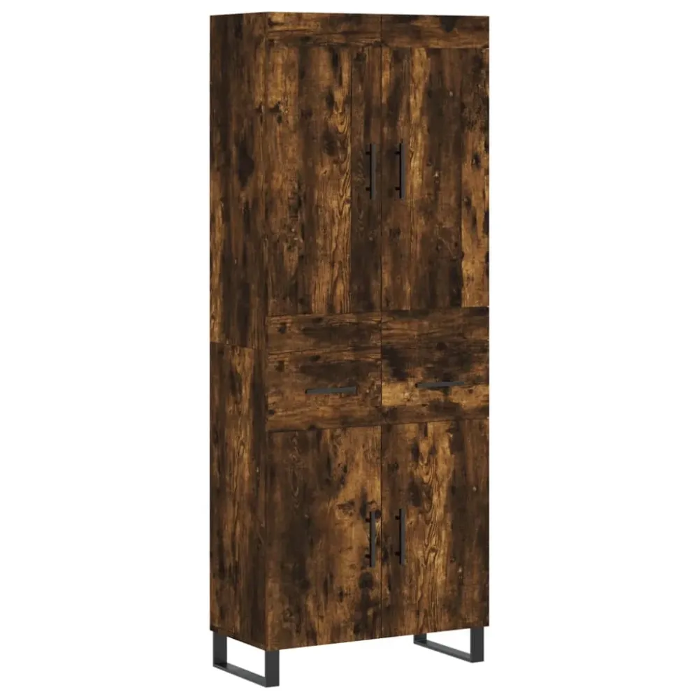 Buffet bahut commode armoire meuble de rangement organisateur cuisine salle de séjour salon haut 69,5 x 34 x 180 cm bois d...