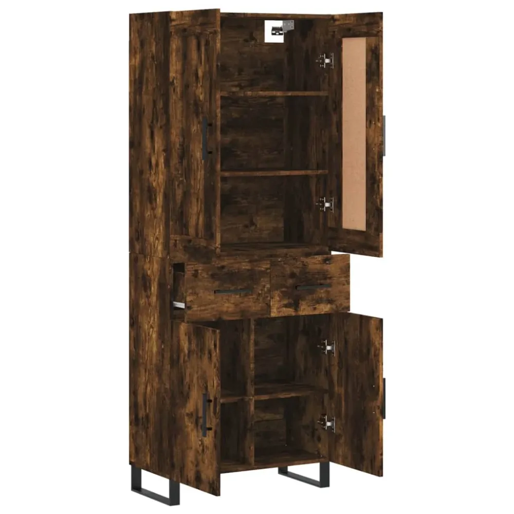 Buffet bahut commode armoire meuble de rangement organisateur cuisine salle de séjour salon haut 69,5 x 34 x 180 cm bois d...