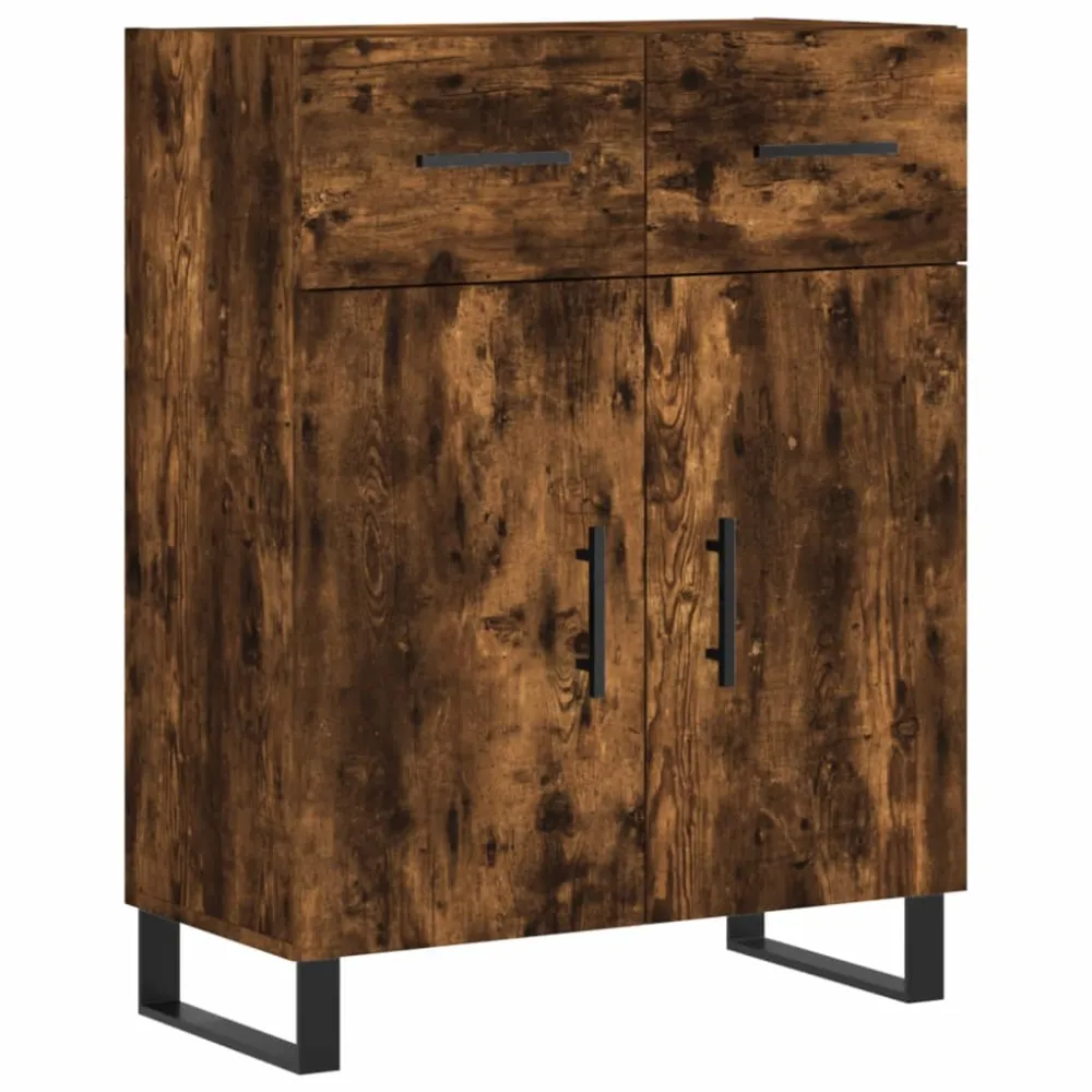 Buffet bahut commode armoire meuble de rangement organisateur cuisine salle de séjour salon haut 69,5 x 34 x 180 cm bois d...