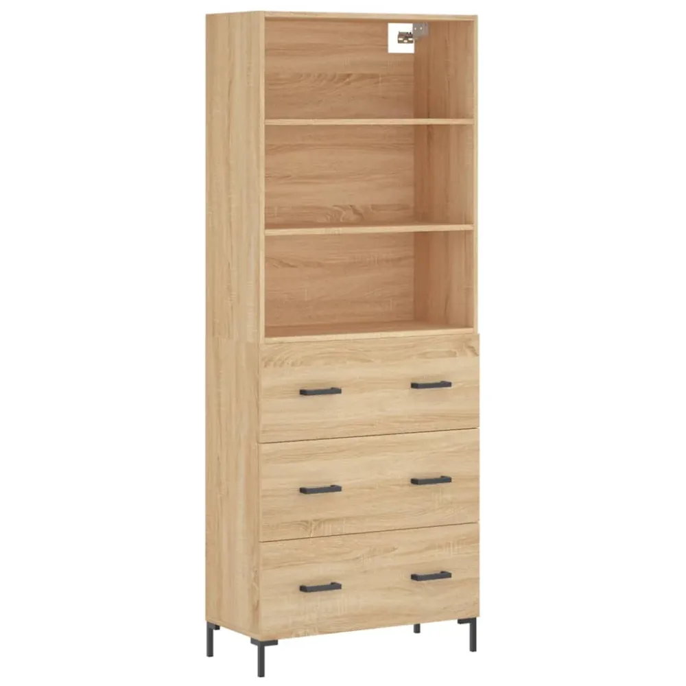 Buffet bahut commode armoire meuble de rangement organisateur cuisine salle de séjour salon haut sonoma 69,5 x 34 x 180 cm...