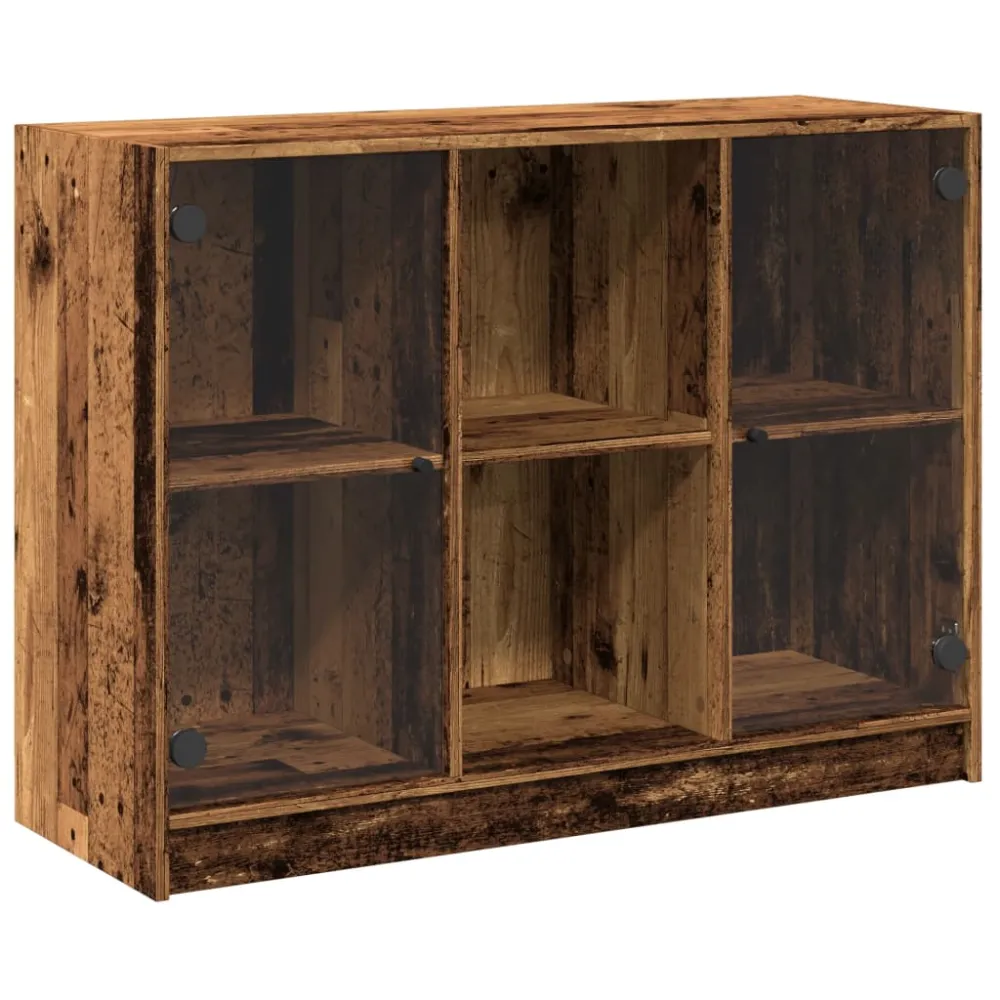 Buffet bahut commode armoire meuble de rangement organisateur cuisine salle de séjour salon vieux bois 102 x 37 x 75,5 cm...