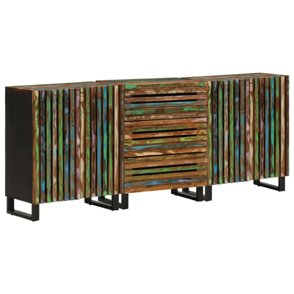 Buffet bahut commode armoire meuble de rangement organisateur cuisine salle de séjour salons 3 pcs 60 x 34 x 75 cm bois d'...