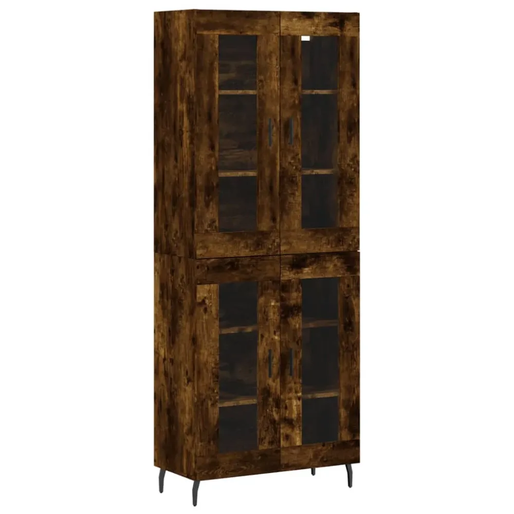 Buffet bahut commode armoire meuble de rangement organisateur cuisine salle de séjour salon haut 69,5 x 34 x 180 cm bois d...