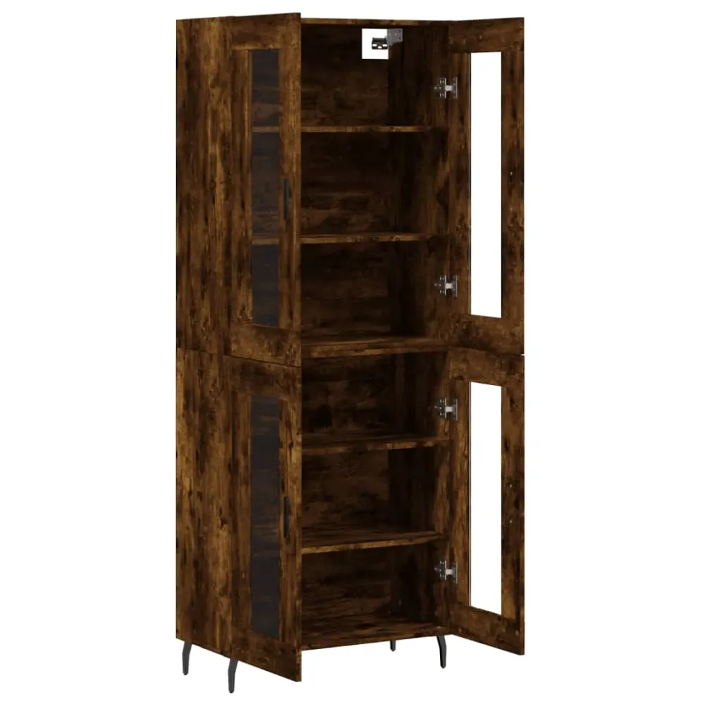 Buffet bahut commode armoire meuble de rangement organisateur cuisine salle de séjour salon haut 69,5 x 34 x 180 cm bois d...