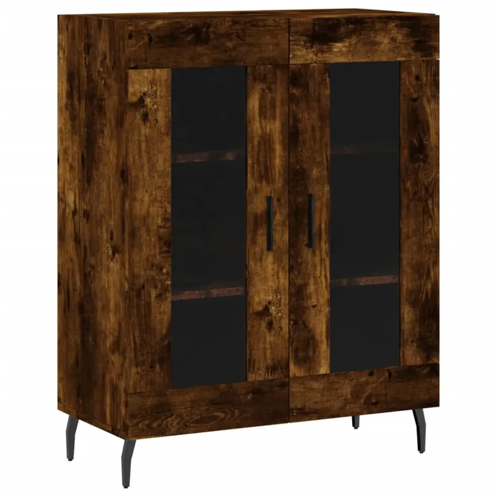 Buffet bahut commode armoire meuble de rangement organisateur cuisine salle de séjour salon haut 69,5 x 34 x 180 cm bois d...