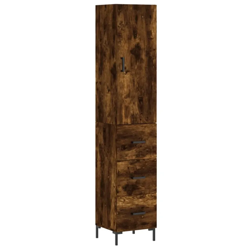 Buffet bahut commode armoire meuble de rangement organisateur cuisine salle de séjour salon haut 34,5 x 34 x 180 cm bois d...