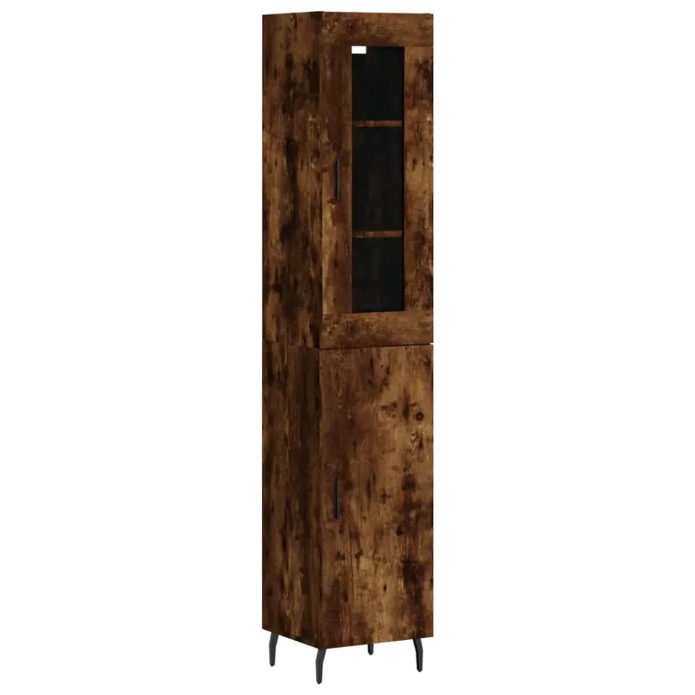 Buffet bahut commode armoire meuble de rangement organisateur cuisine salle de séjour salon haut 34,5 x 34 x 180 cm bois d...