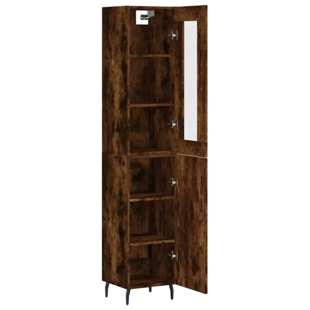 Buffet bahut commode armoire meuble de rangement organisateur cuisine salle de séjour salon haut 34,5 x 34 x 180 cm bois d...