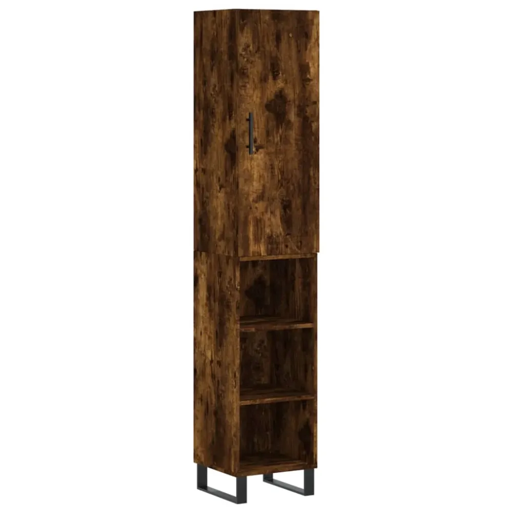 Buffet bahut commode armoire meuble de rangement organisateur cuisine salle de séjour salon haut 34,5 x 34 x 180 cm bois d...