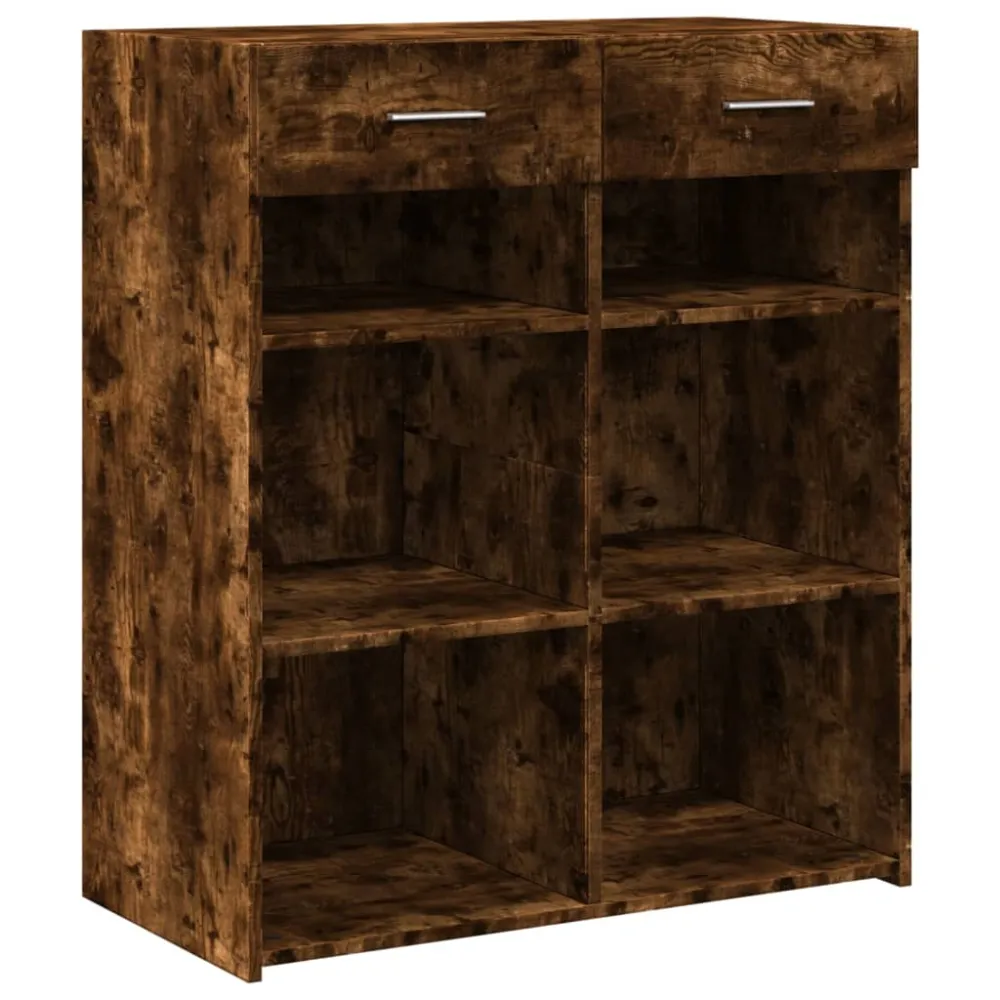 Buffet bahut commode armoire meuble de rangement organisateur cuisine salle de séjour salon 80 x 42,5 x 93 cm bois d'ingén...