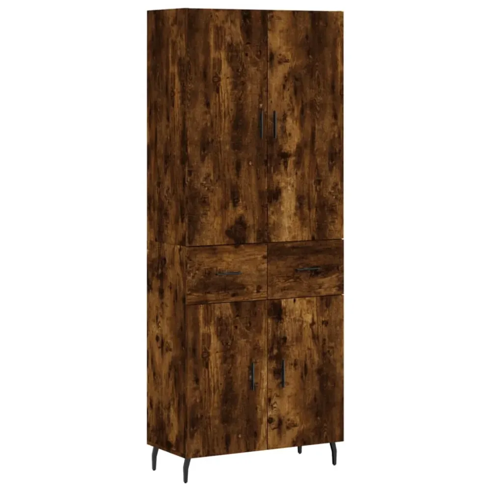 Buffet bahut commode armoire meuble de rangement organisateur cuisine salle de séjour salon haut 69,5 x 34 x 180 cm bois d...