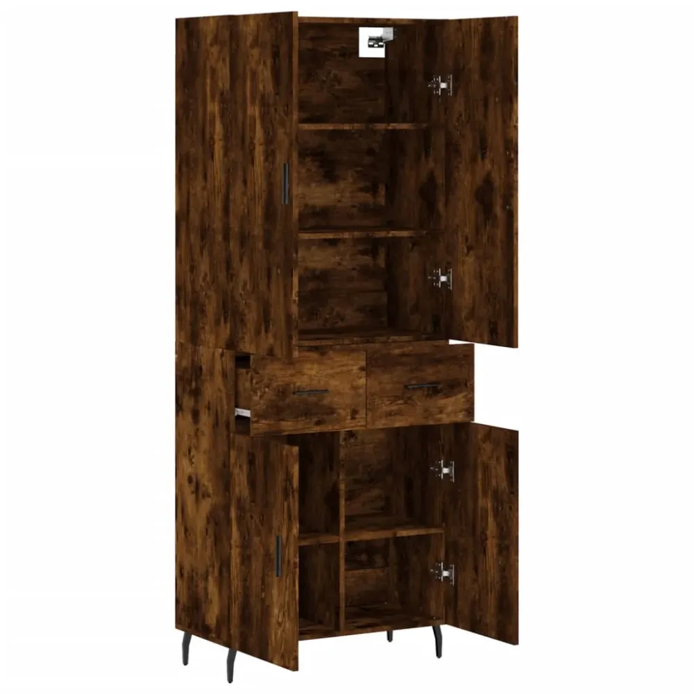 Buffet bahut commode armoire meuble de rangement organisateur cuisine salle de séjour salon haut 69,5 x 34 x 180 cm bois d...