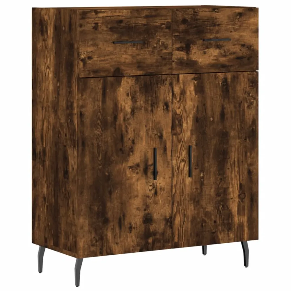 Buffet bahut commode armoire meuble de rangement organisateur cuisine salle de séjour salon haut 69,5 x 34 x 180 cm bois d...