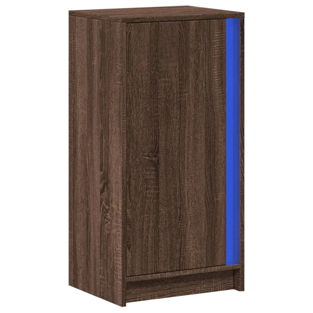 Buffet bahut commode armoire meuble de rangement organisateur cuisine salle de séjour salon avec LED 42,5 x 34 x 85 cm boi...