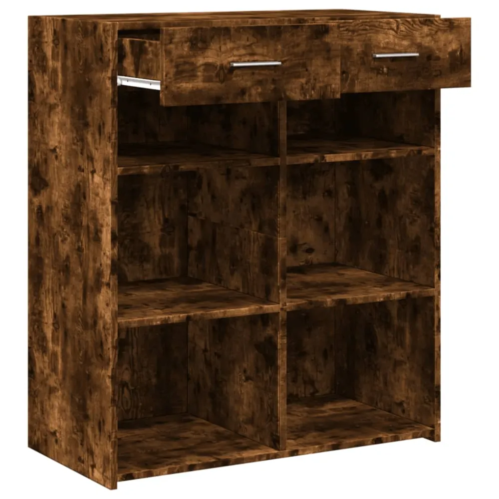 Buffet bahut commode armoire meuble de rangement organisateur cuisine salle de séjour salon 80 x 42,5 x 93 cm bois d'ingén...