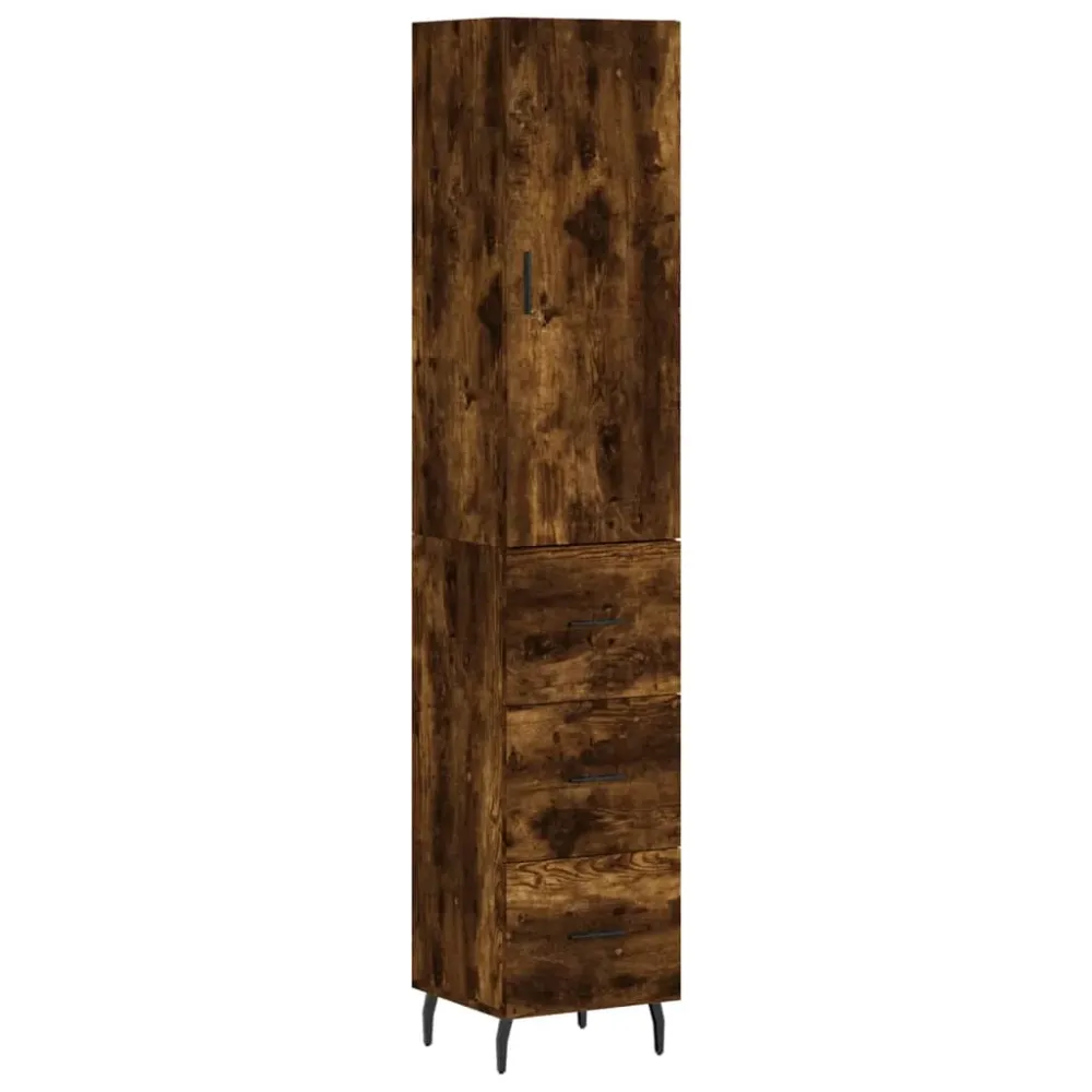 Buffet bahut commode armoire meuble de rangement organisateur cuisine salle de séjour salon haut 34,5 x 34 x 180 cm bois d...