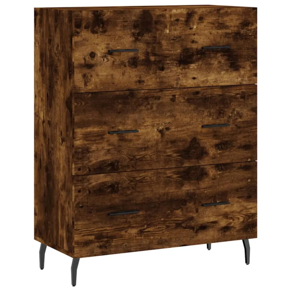 Buffet bahut commode armoire meuble de rangement organisateur cuisine salle de séjour salon haut 69,5 x 34 x 180 cm bois d...