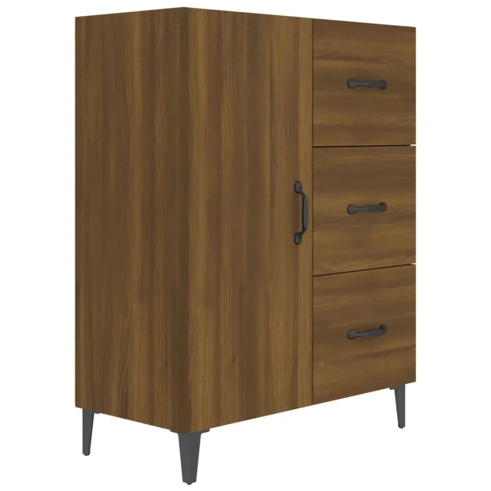 Buffet bahut commode armoire meuble de rangement organisateur cuisine salle de séjour salon 69,5 x 34 x 90 cm bois d'ingén...