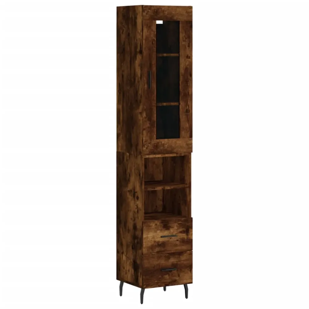 Buffet bahut commode armoire meuble de rangement organisateur cuisine salle de séjour salon haut 34,5 x 34 x 180 cm bois d...