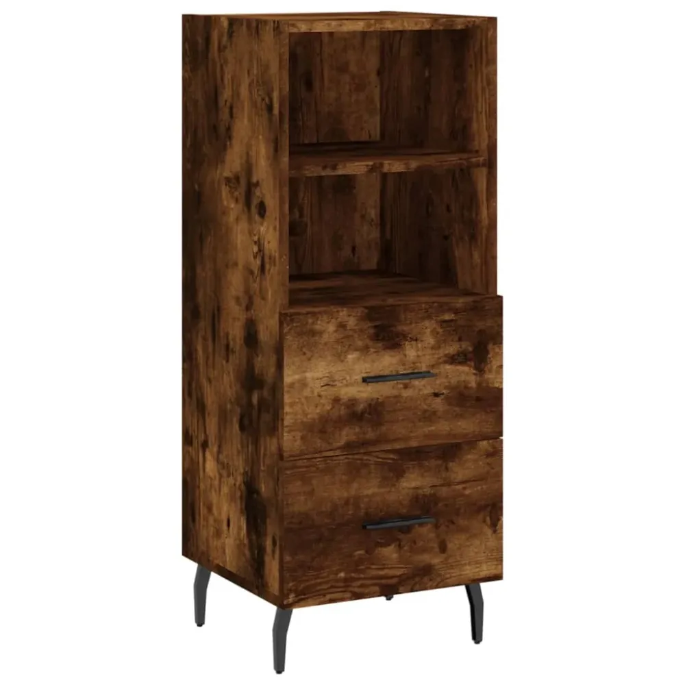 Buffet bahut commode armoire meuble de rangement organisateur cuisine salle de séjour salon haut 34,5 x 34 x 180 cm bois d...
