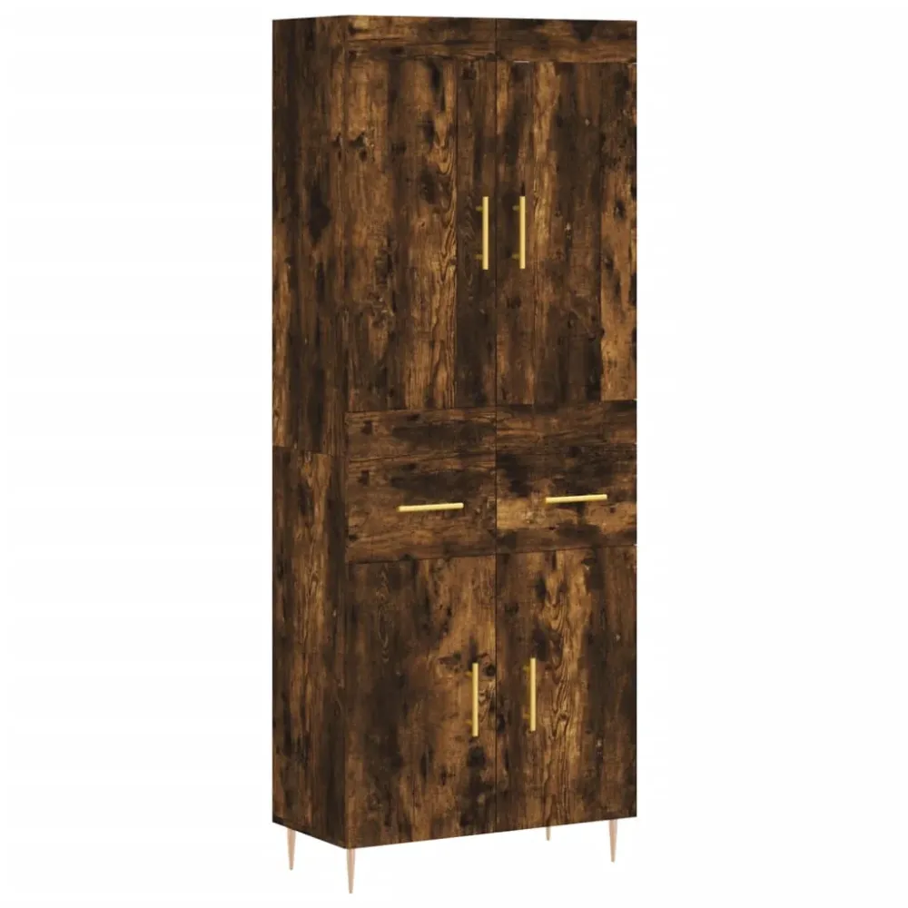 Buffet bahut commode armoire meuble de rangement organisateur cuisine salle de séjour salon haut 69,5 x 34 x 180 cm bois d...