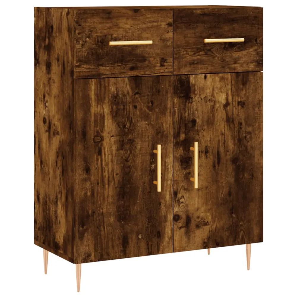 Buffet bahut commode armoire meuble de rangement organisateur cuisine salle de séjour salon haut 69,5 x 34 x 180 cm bois d...